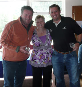 Winners Phil Evans and Richard Rigg with Elaine Hunt