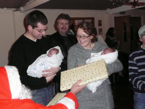 Youngest club members - Thomas and Henry Kirkpatrick meet Santa