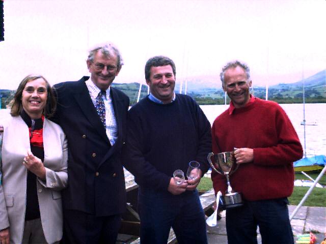 Winners Steve Goacher and Phil Evans with Commodore Miles Middleton and his wife Bobby